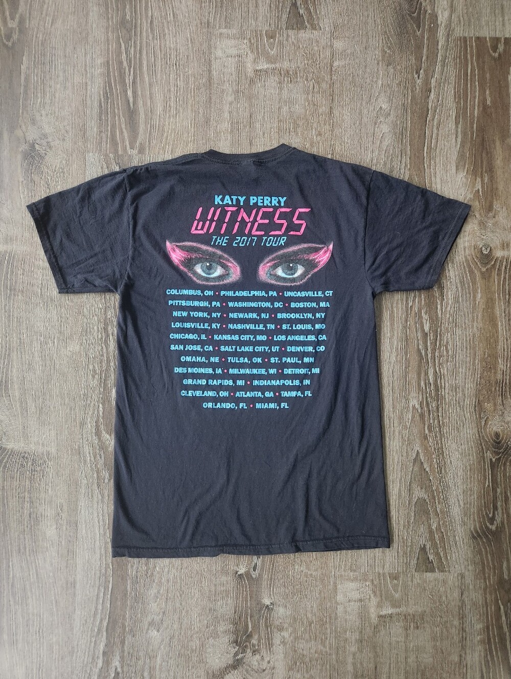 Katy Perry 2017 Witness Tour Tee - Black with Pink & Teal